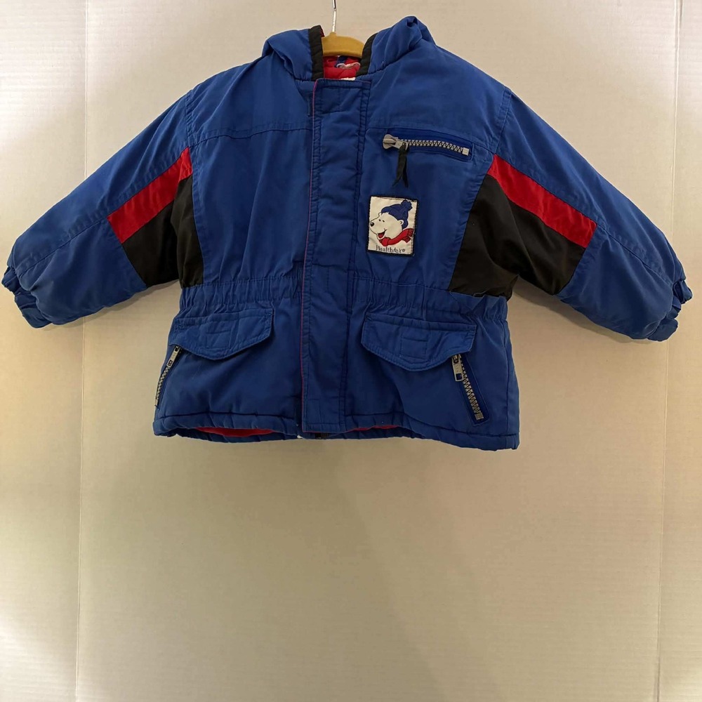Healthtex Puffer Jacket Toddler 4T Blue Red Vintage Polar Bear Winter Coat